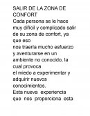 SALIR DE LA ZONA DE CONFORT