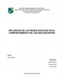 Influencia de las redes sociales en la adolescencia