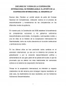 DISCURSO DE “II FERIA DE LA COOPERACIÓN INTERNACIONAL NO REEMBOLSABLE: EL APORTE DE LA COOPERACIÓN INTERNACIONAL AL DESARROLLO”