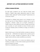 REPORTE DE LECTURA MENÓN DE PLATÓN