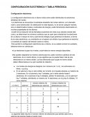 CONFIGURACIÓN ELECTRÓNICA Y TABLA PERIÓDICA