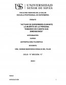 ACTUAR DE ENFERMERÍA DURANTE LA MUERTE DE LA PERSONA TENIENDO EN CUENTA SUS DIMENSIONES