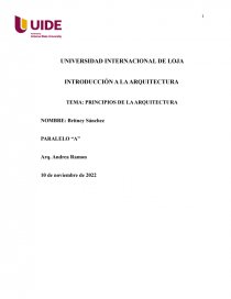 PRINCIPIOS DE LA ARQUITECTURA. Página 1