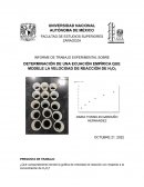 DETERMINACIÓN DE UNA ECUACIÓN EMPÍRICA QUE MODELE LA VELOCIDAD DE REACCIÓN DE H2O2
