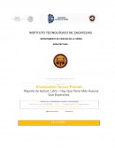 Reporte de lectura. - Hay que tener más huevos que esperanza