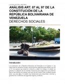 ANÁLISIS ART. 87 AL 97 DE LA CONSTITUCIÓN DE LA REPÚBLICA BOLIVARIANA DE VENEZUELA