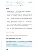 Actividad lectoescritura. Actividad: Comunicación lingüística