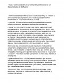 Comunicación en la formación profesional de un Desarrollador de Software