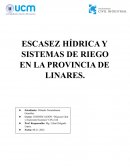 ESCASEZ HÍDRICA Y SISTEMAS DE RIEGO EN LA PROVINCIA DE LINARES