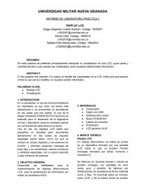 INFORME DE LABORATORIO PRÁCTICA 7 DISPLAY LCD. Página 1