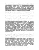 La Educación Superior y los Objetivos de Desarrollo Sostenible (ODS)