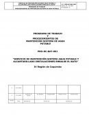 “SERVICIO DE MANTENCIÓN SISTEMA AGUA POTABLE Y ALCANTARILLADO INSTALACIONES EMBALSE EL BATO”