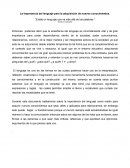 La importancia del lenguaje para la adquisición de nuevos conocimientos