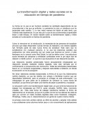 La transformación digital y redes sociales en la educación en tiempo de pandemia