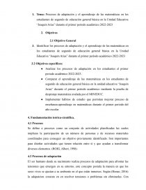Procesos de adaptación y el aprendizaje de las matemáticas en los estudiantes de segundo de educación general básica en la Unidad Educativa “Joaquín Arias” durante el primer periodo académico 2022-2023. Página 4