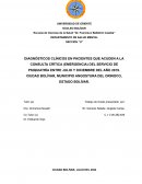 Diagnosticos clinicos en pacientes que acuden al servicio de psiquiatria