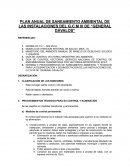 PLAN ANUAL DE SANEAMIENTO AMBIENTAL DE LAS INSTALACIONES DEL G.C.M III DE “GENERAL DÁVALOS”