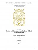 Política social, concepto y aplicación en el Perú durante los años 90