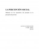 LA PERCEPCIÓN SOCIAL Influencia de las expectativas del perceptor en la percepción de personas