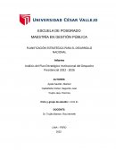 Análisis del Plan Estratégico Institucional del Despacho Presidencial 2022 - 2026