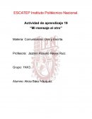 Actividad de aprendizaje 19 “Mi mensaje al otro”
