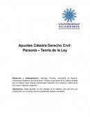 Apuntes Cátedra Derecho Civil: Persona – Teoría de la Ley