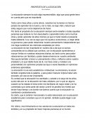 PROPÓSITO DE LA EDUCACIÓN