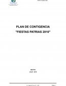 PLAN DE CONTIGENCIA "FIESTAS PATRIAS 2010"