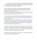 ¿Cuáles son las principales diferencias entre el enfoque constructivista y el construccionista?