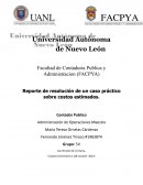 Reporte de resolución de un caso práctico sobre costos estimados