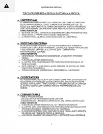 TIPOS DE EMPRESA SEGUN SU FORMA JURIDICA. Página 1