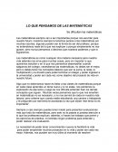 LO QUE PENSAMOS DE LAS MATEMÁTICAS