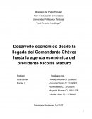 Desarrollo económico desde la llegada del Comandante Chávez hasta la agenda económica del presidente Nicolás Maduro