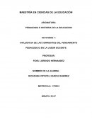 INFLUENCIA DE LAS CORRIENTES DEL PENSAMIENTO PEDAGOGICO EN LA LABOR DOCENTE