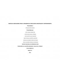 MATRIZ DE INDICADORES PARA EL PROGRAMA DE INDUCCION CAPACITACION Y ENTRENAMIENTO. Página 1