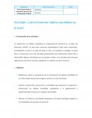 Actividad. ¿Cómo fomentar hábitos saludables en el aula?