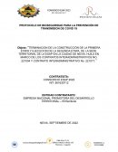 PROTOCOLO DE BIOSEGURIDAD PARA LA PREVENCIÓN DE TRANSMISION DE COVID 19