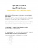 Tipos y funciones de neurotransmisores