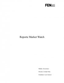 Reporte Market Watch Módulo: Inversiones. Página 1