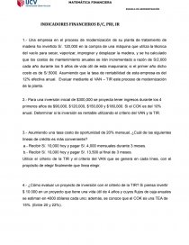 INDICADORES FINANCIEROS B/C, PRI, IR. Página 1