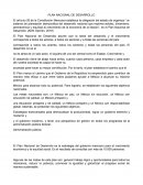 PLAN NACIONAL DE DESARROLLO