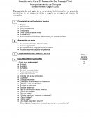 Cuestionario Para El Desarrollo Del Trabajo Final