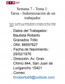 Indemnización de un trabajador