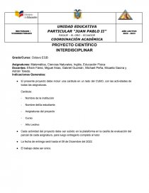 PROYECTO CIENTÍFICO INTERDISCIPLINAR. Página 1