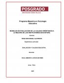 MODELOS DE EVALUACION DE LA CALIDAD ORIENTADOS A LA MEJORA DE LAS INSTITUCIONES EDUCATIVAS