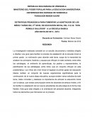 ESTRATEGIA PEDAGOGICA PARA FOMENTAR LA ADAPTACION DE LOS NIÑOS Y NIÑAS DEL 3ER NIVEL DE EDUCACION INICIAL