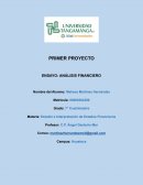 PRIMER PROYECTO ENSAYO: ANÁLISIS FINANCIERO