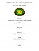 Políticas fiscales y la economía peruana en tiempos de pandemia