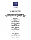 Método Pomodoro y su influencia en la productividad del área de Subsidios de Externa Asesores Empresariales SAC