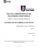 SELECCIÓN DE PERSONAL . GESTIÓN DE DESARROLLO HUMANO